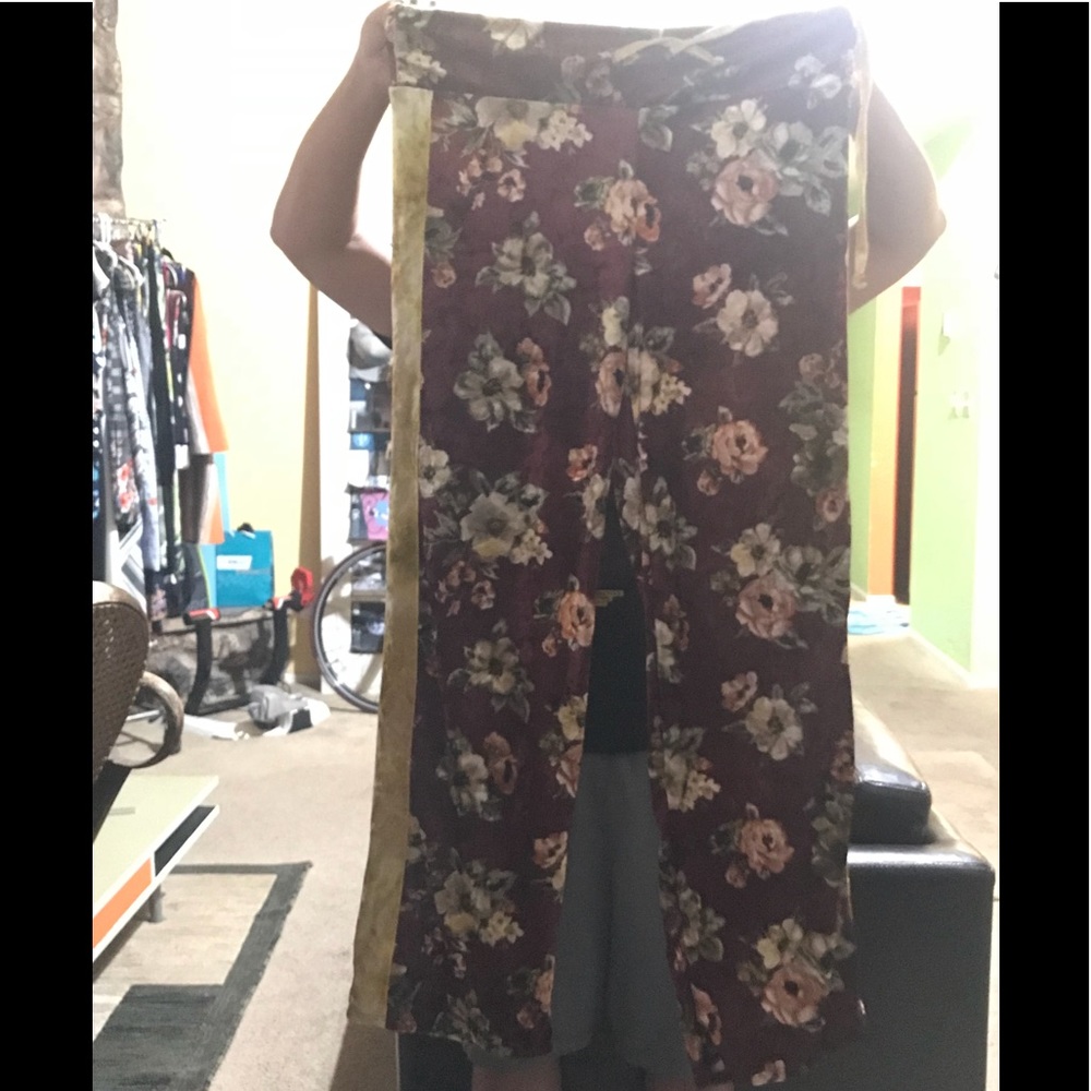 NEW Floral Velvet Drawstring Lounge Pants - Picture 8 of 8